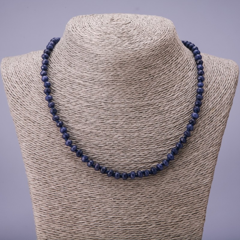 Lapis Lazuli Necklace (loose) Beaded Rondelle, 6x4 mm, 50 cm