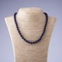 Lapis Lazuli Necklace Bead, faceted round, length 48 in, diameter 8 mm