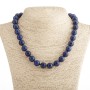 Lapis Lazuli Bead Necklace, Smooth Round Beads 12mm, 48 cm length