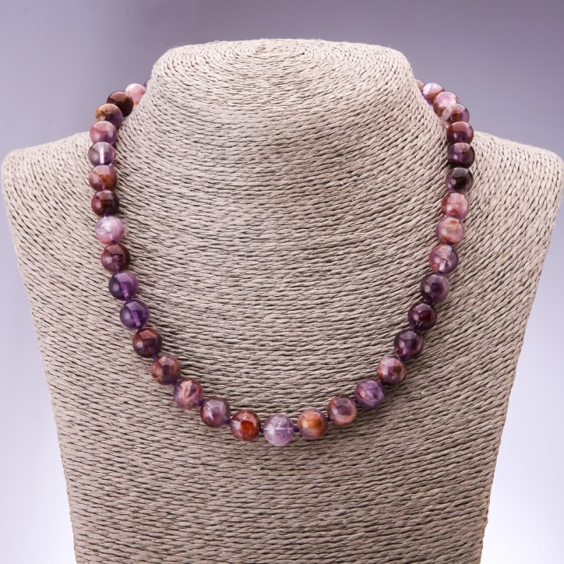 Necklace of natural ametrine, smooth beads, diameter 10(±)mm, length 45 cm