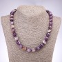 Amethyst Bead Necklace, faceted round beads, 12mm diameter, 46cm length
