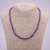 Necklace of natural amethyst, smooth round beads, diameter 6(±)mm, length 48cm