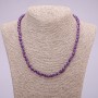 Necklace of natural amethyst, smooth round beads, diameter 6(±)mm, length 48cm