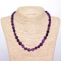 Amethyst Natural Stone Necklace "Rough-cut assorted", diameter 8-10mm, length 45cm