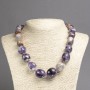 Elite Amethyst Necklace, Large Faceted Beads on a Lengthening Strand, Diameter 12-23mm, 50cm