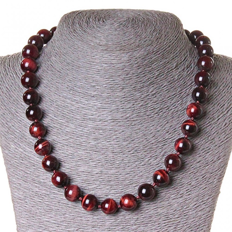 Bead Necklace Bull's Eye Bead 12 mm, 50 cm long
