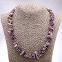 Necklace of natural amethyst chips, diameter 15x7+-mm, length 50+-cm