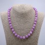 Necklace of Natural Tinted Quartz with Smooth Round Beads, diameter 10(±)mm, length 46cm+