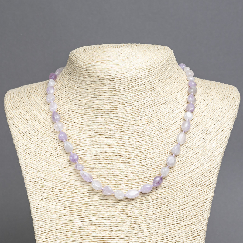 Amethyst Beads Necklace, faceted, diameter 8x10mm, length 45cm
