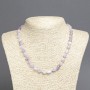 Amethyst Beads Necklace, faceted, diameter 8x10mm, length 45cm