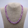 Necklace made of natural tinted quartz, smooth beads, diameter 6(±)mm, length 46cm+
