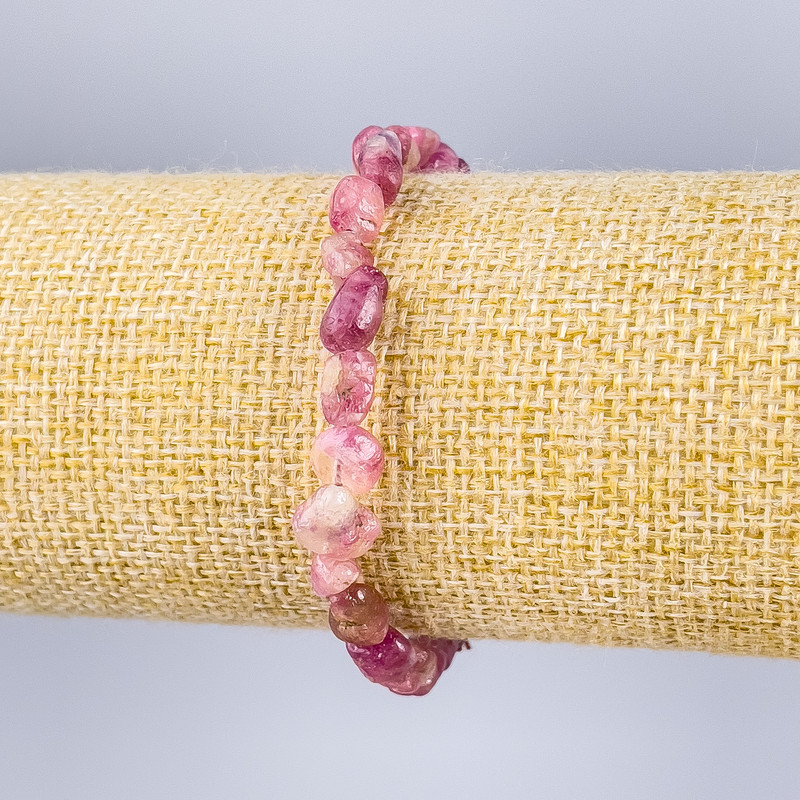 Bracelet Tourmaline natural stone faceted, diameter 6×8mm +-, length 18cm (elastic)