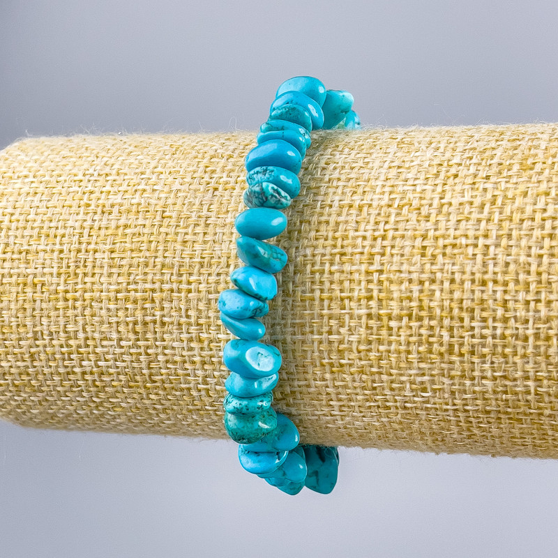 Turquoise Chunk Bracelet, 8x4 mm, length 18 cm (stretch)