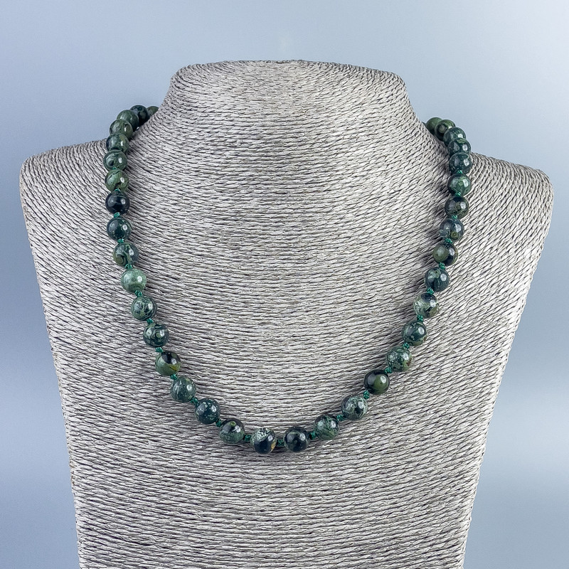 Ocean Jasper Necklace, Smooth Round Beads 8.5 mm (±), 50 cm length