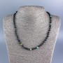 Chrysocolla Necklace with natural stone, faceted bead, 5mm diameter, 50 cm length +