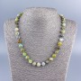 Necklace of Natural Stone Green Opal, smooth round beads, diameter 8.5 mm, length 50 cm +