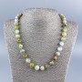 Necklace made of natural stone Green Opal smooth beads, 10mm diameter, 50 cm length +