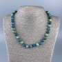 Chrysocolla and Lazurite Necklace with Smooth 8mm Beads, 48cm length