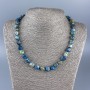 Necklace of natural stones Chrysocolla and Sodalite faceted 8x10mm +/-, length 48 cm +