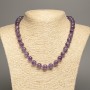Amethyst Natural Stone Necklace Bead, Smooth Round 10.5mm, Length 48 cm