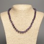 Natural Amethyst Necklace Beads, Smooth Round 8mm, Length 46cm ±