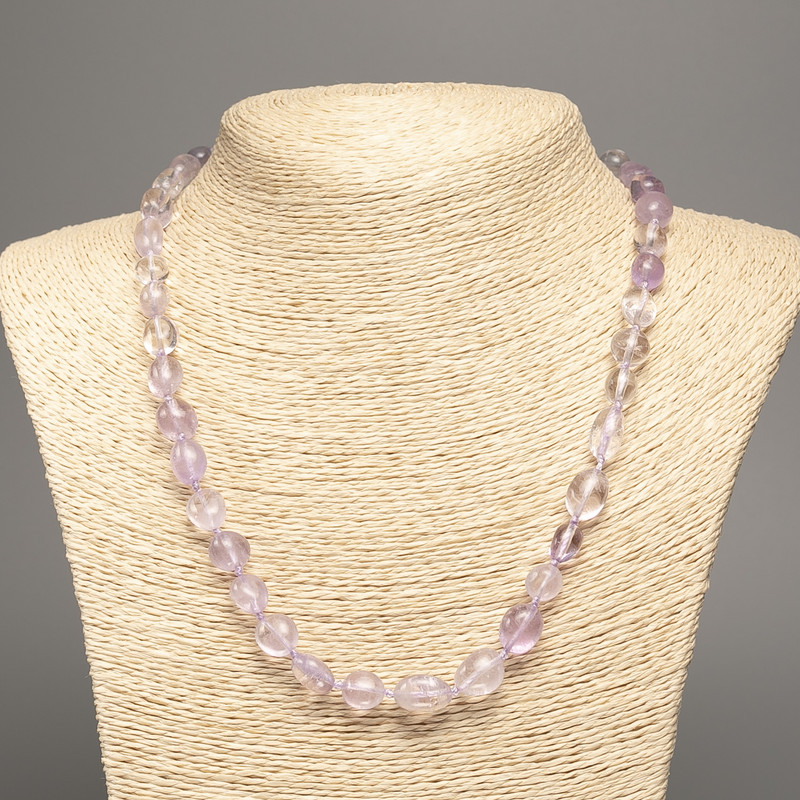 Amethyst Natural Stone Bead Necklace, faceted, diameter 11×7 mm, length 48 cm