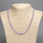 Amethyst Necklace (Tone-on-Tone Quartz) Smooth Bead, 6.5mm diameter, length 50cm