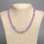 Amethyst Bead Necklace (Artificially-Toned Quartz) Smooth Round Bead, 8mm diameter ±, length 50cm