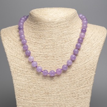 Amethyst Necklace (artificialtoned quartz) smooth bead, diameter 10mm±, length 48cm ±