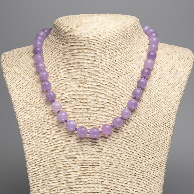 Amethyst Necklace (artificialtoned quartz) smooth bead, diameter 10mm±, length 48cm ±