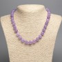 Amethyst Necklace (artificialtoned quartz) smooth bead, diameter 10mm±, length 48cm ±