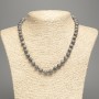 Necklace of Ocean Gray Jasper Imitation Beads, Round 8mm, 48cm Length +