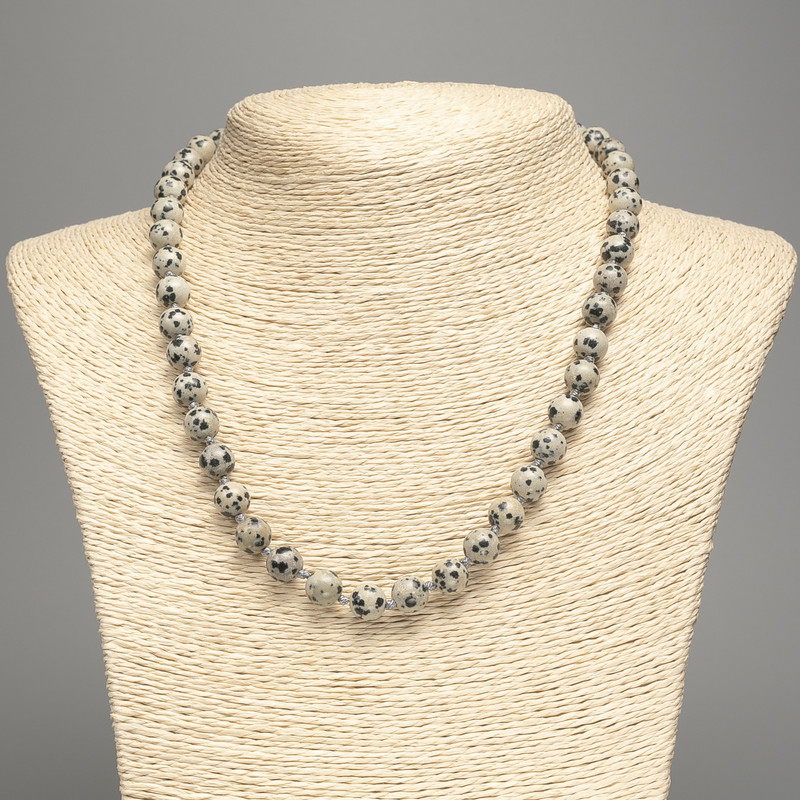 Dalmatian Jasper Necklace (artificial acrylic) smooth round beads, diameter 8.5mm ±, length 50cm ±