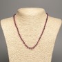 Necklace of Natural Stone: Rubellite Tourmaline, faceted cube, diameter 4x4 mm, length 48 cm