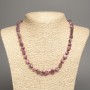 Necklace of Natural Stone Rubellite Tourmaline, faceted, 9x9mm, length 50cm