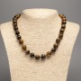 Tiger's Eye Bead Necklace with Smooth Round Beads, 12mm Diameter, 48cm Length +