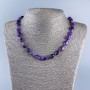 Amethyst Gemstone Bead Necklace with Faceted Beads, diameter 13×11 mm, length 46 cm
