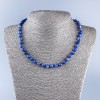Sodalite Necklace with Natural Stone, Faceted Round Beads, 7 mm dia., length 48 cm ±