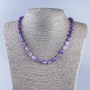 Amethyst Natural Stone Necklace Barrel Beads, 4x1 mm, length 50 cm +/-