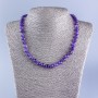 Amethyst Beads Necklace with Faceted Round Beads, 7.5 mm diameter, 50 cm length