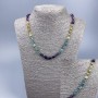 Natural Stone Bead Necklace Fluorite faceted, diameter 7x11-6x7mm+-, length 52cm +