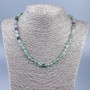 Fluorite Necklace with Faceted Bead Sphere, 6mm diameter, length 50cm