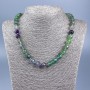 Natural Stone Fluorite Beads, faceted round sphere, diameter 10mm±, length 50cm ±