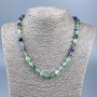 Natural Fluorite Necklace, faceted round beads 8mm, length 50 cm