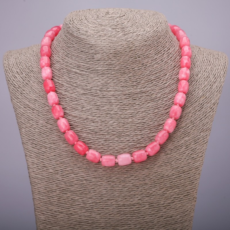 Beads Rhodonite, single barrel shape, diameter 9×11 mm (+-), length 45 cm