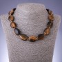 Tiger's Eye Oval Bead Necklace 18×25 mm, 45 cm length