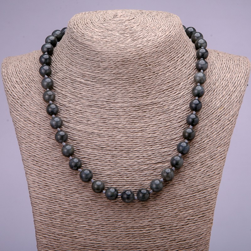 Labrodorite Natural Stone Beads Smooth Round 10mm Ø, Length 45cm