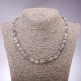 Labradorite Bead Necklace, Cabochon-cut, 7x10 mm, 45 cm