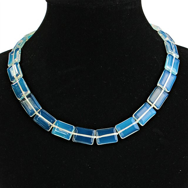 Moonstone Necklace Rectangle 15×20mm, 46 cm