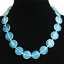 Moonstone Necklace "Coin" 20mm, 48cm length